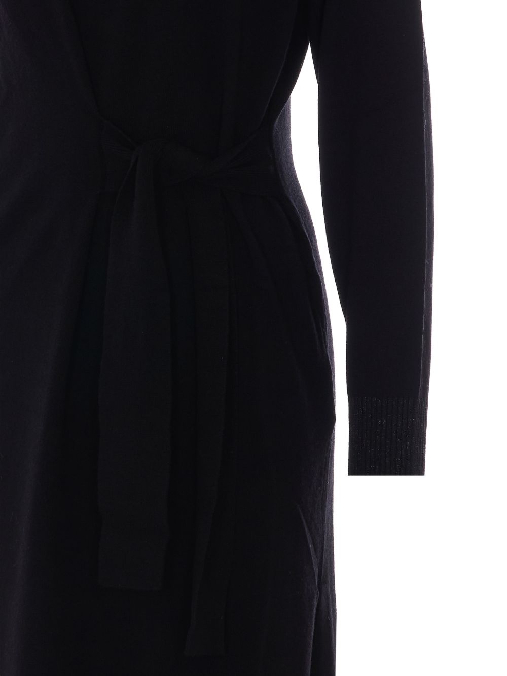 LIUJO Abito midi in maglia nera a collo alto 