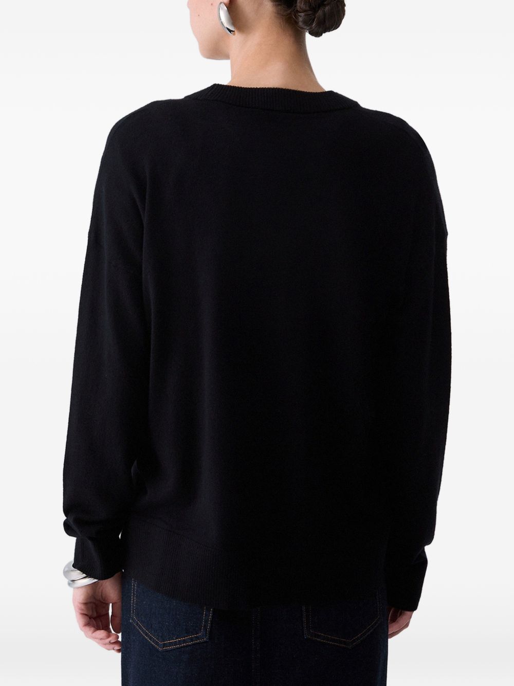LIUJO Maglia nera girocollo con logo 