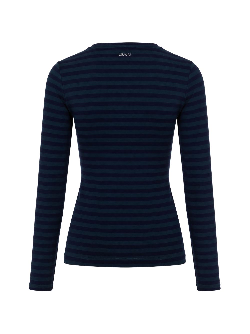 LIUJO T-shirt a righe blu e verdi a maniche lunghe 