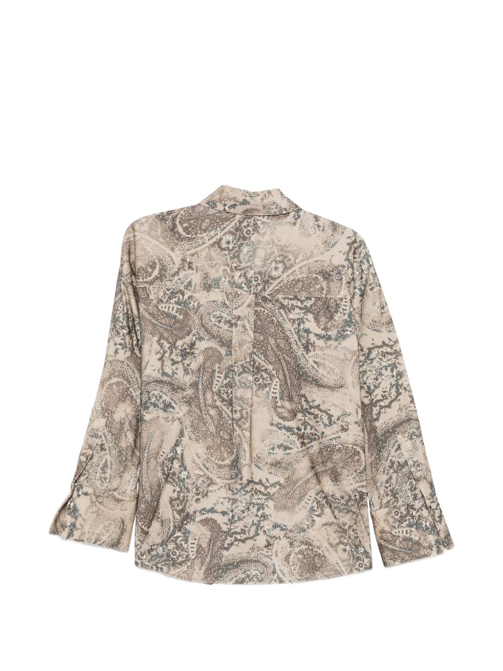 LIUJO Camicia beige con stampa floreale marrone all-over 