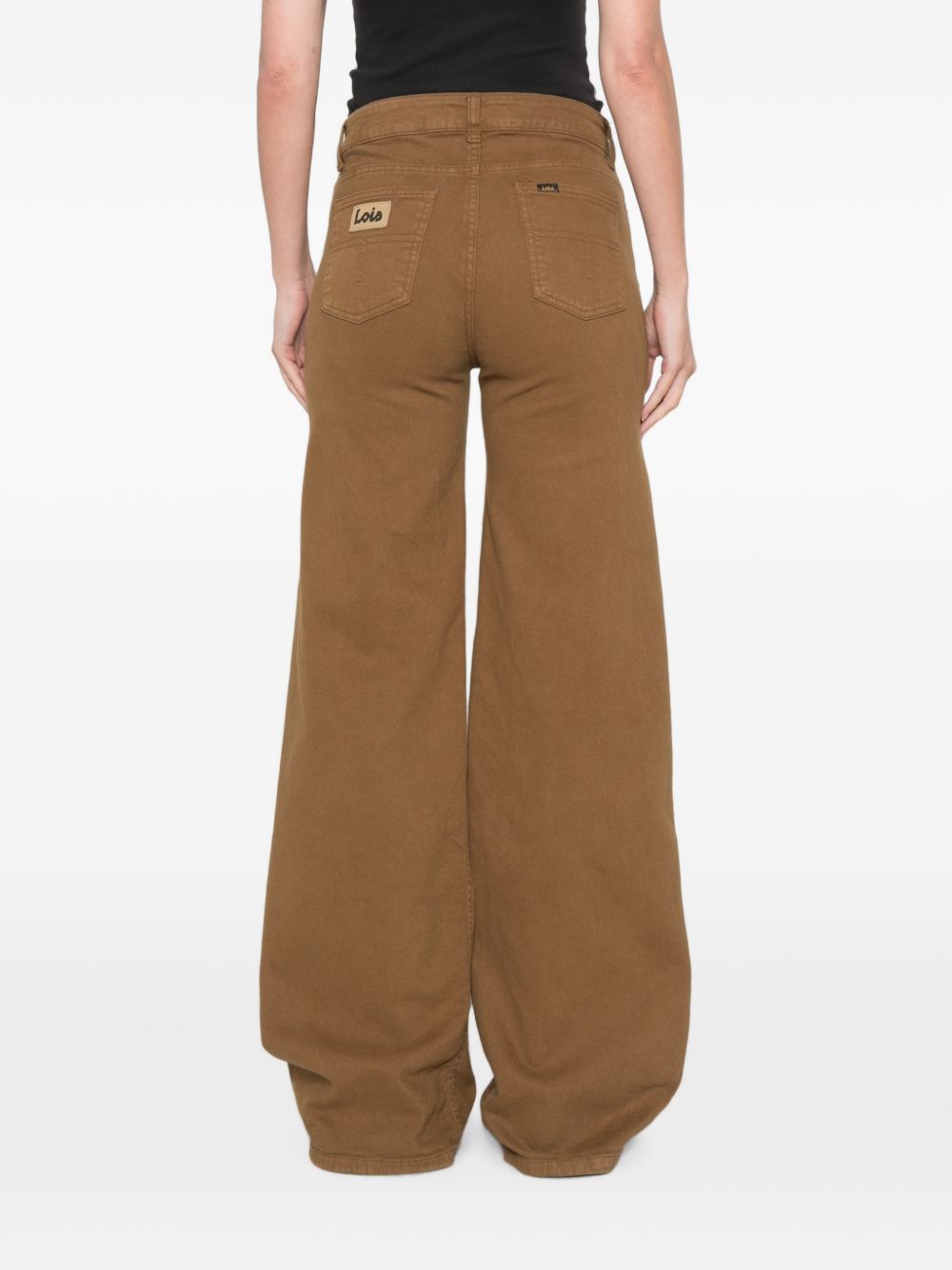 LOIS Jeans marroni wide leg con tasche 