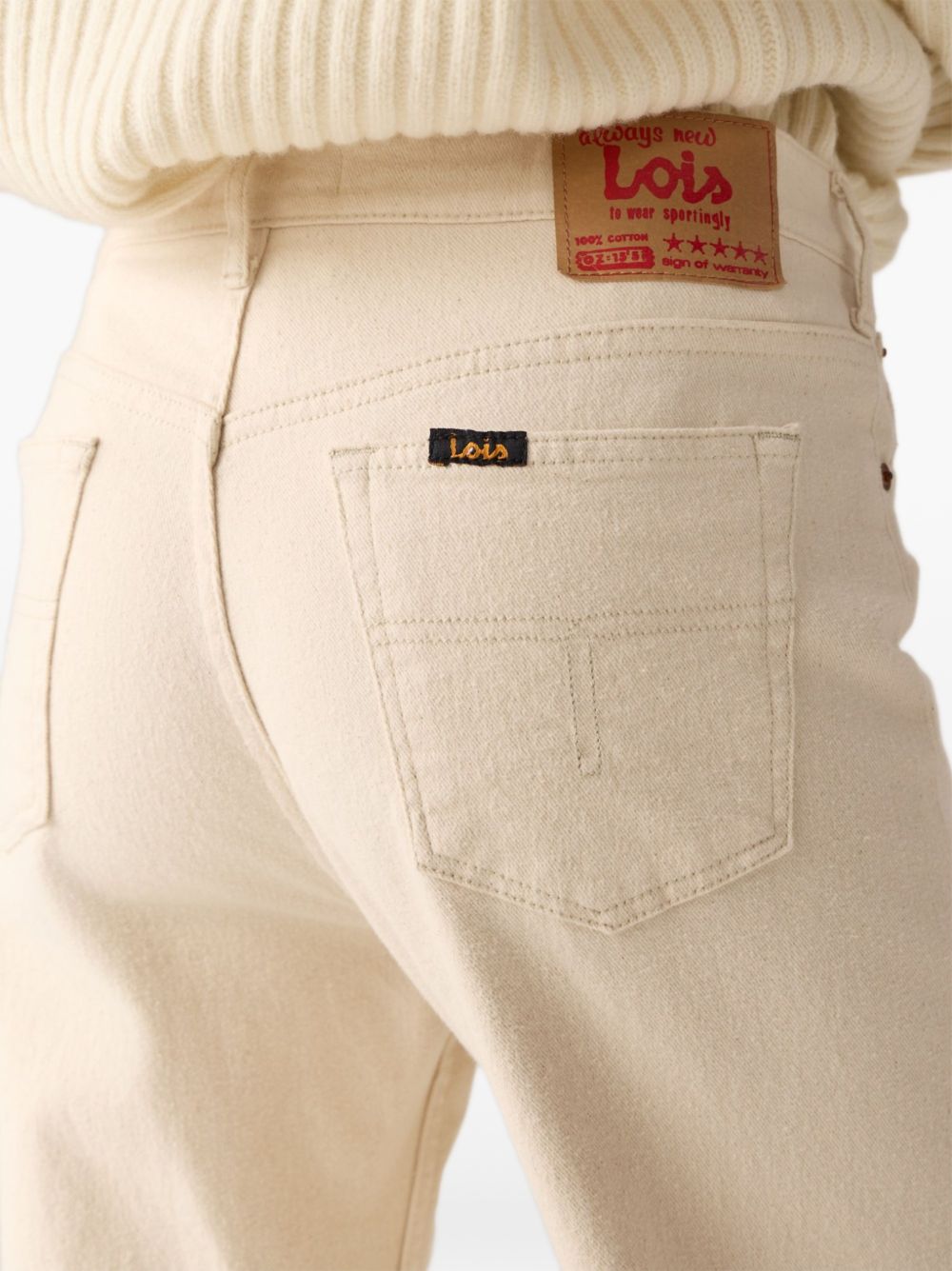 LOIS Jeans beige chiaro leggermente svasati con tasche 