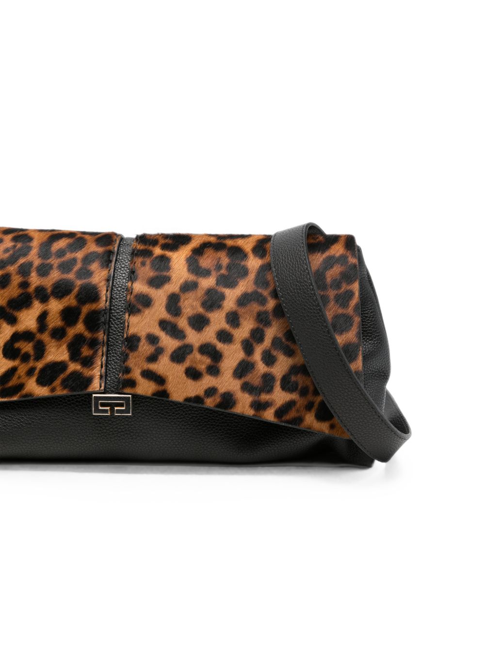 LORISTELLA Borsa a mano Kendal in pelle nera e leopardata 