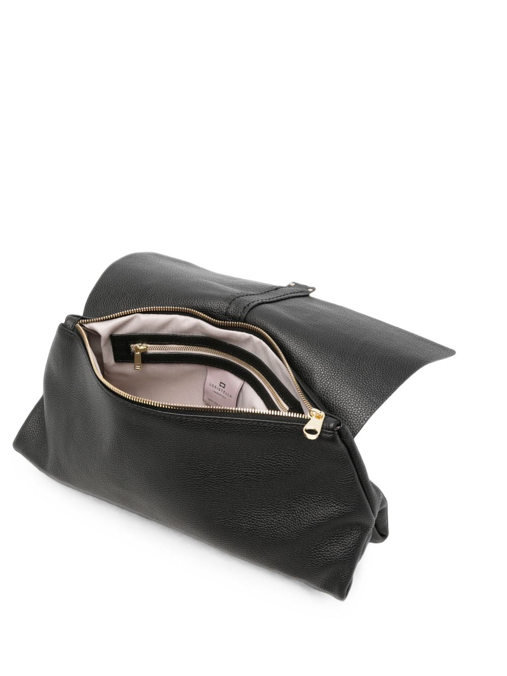 LORISTELLA Borsa a mano Kendal in pelle nera e leopardata 