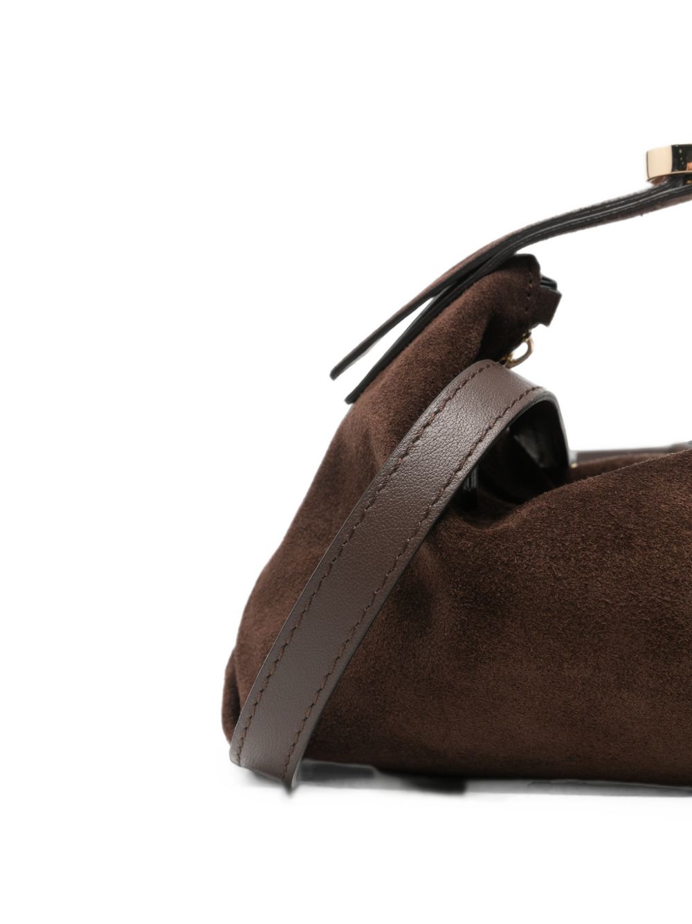 LORISTELLA Borsa a mano Vicky Cioccolato in suede 