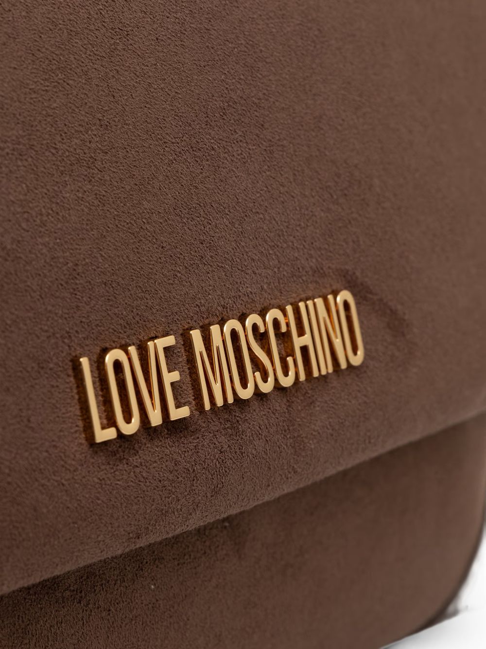 LOVE MOSCHINO Borsa a spalla in suede marrone 
