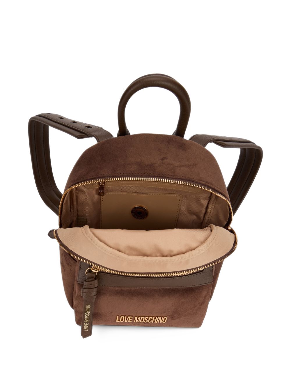 LOVE MOSCHINO Zaino in suede marrone 