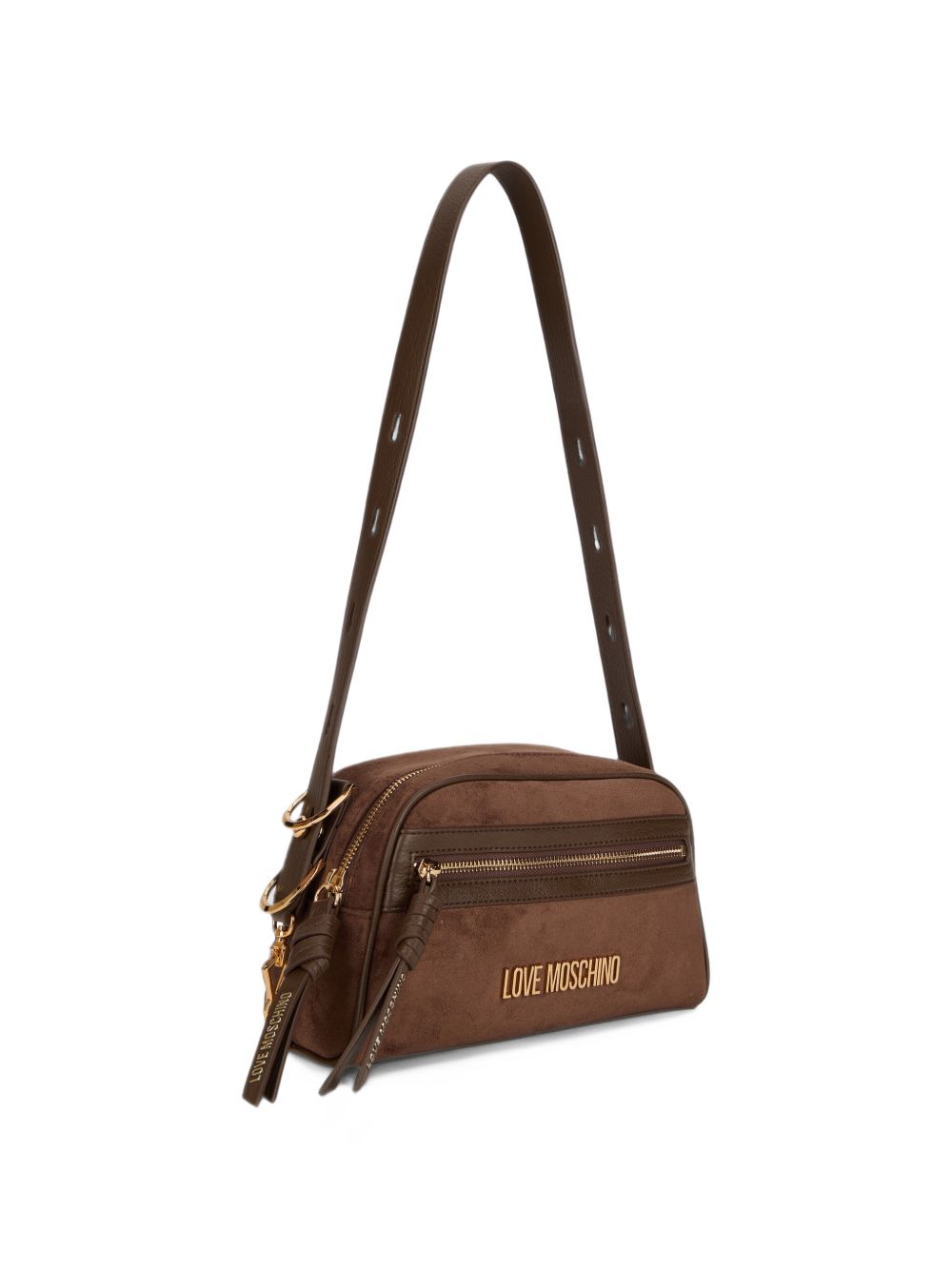 LOVE MOSCHINO Borsa a tracolla marrone in suede 