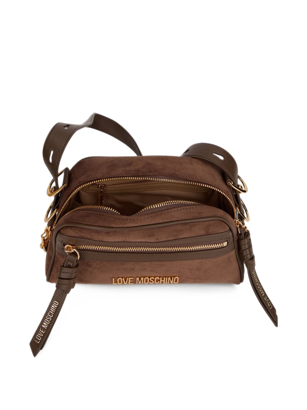 LOVE MOSCHINO Borsa a tracolla marrone in suede 
