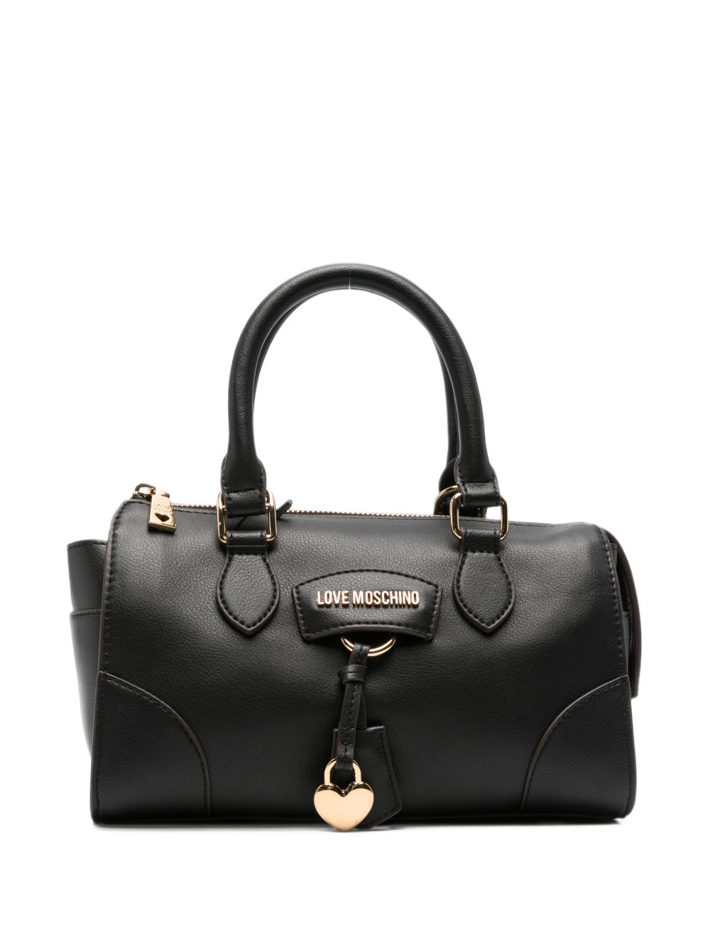LOVE MOSCHINO Borsa a mano tote nera con dettagli oro 