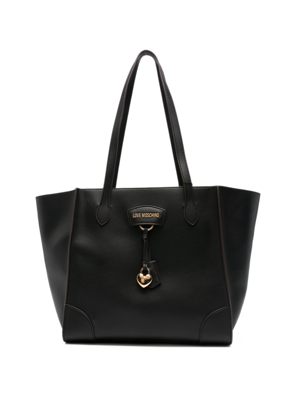 LOVE MOSCHINO Borsa a spalla nera con dettagli dorati 
