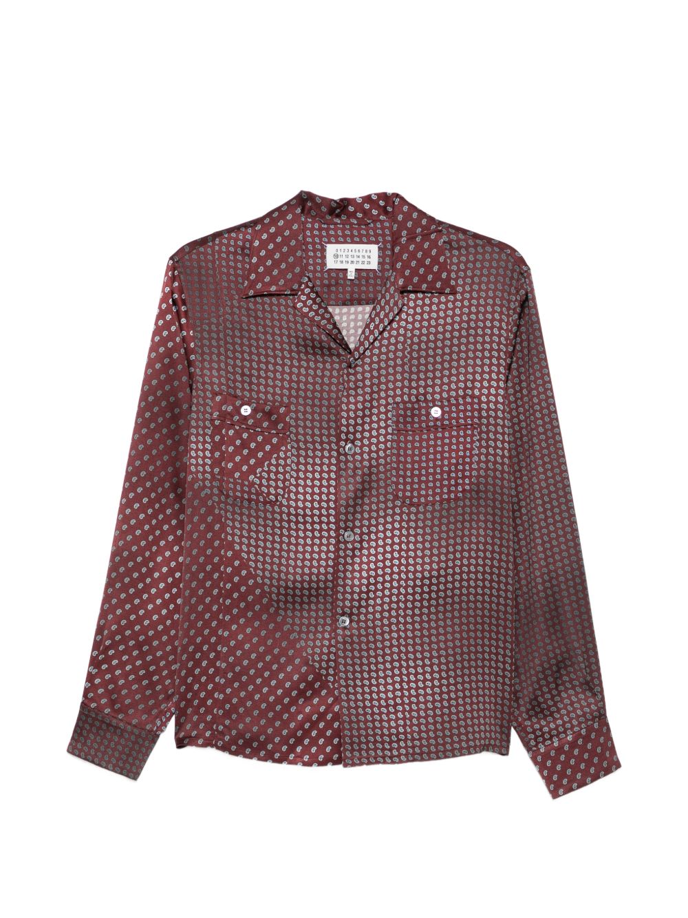 MAISON MARGIELA Camicia a maniche lunghe Bordeaux con motivo Paisley 