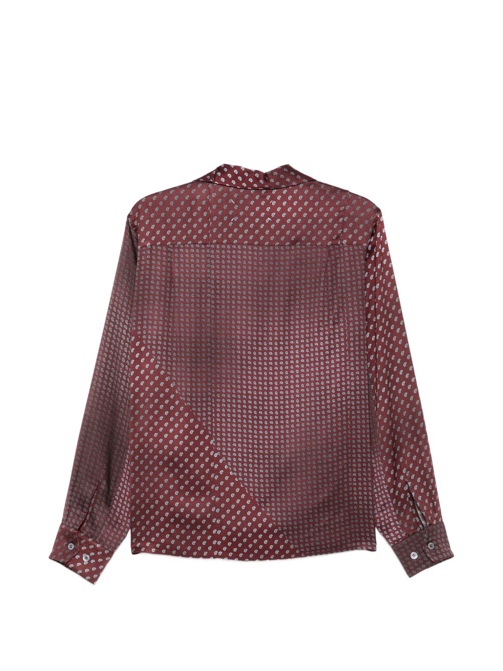 MAISON MARGIELA Camicia a maniche lunghe Bordeaux con motivo Paisley 
