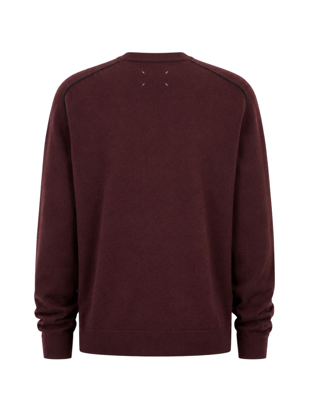 MAISON MARGIELA Maglione girocollo in lana vergine bordeaux con Four Stitches 