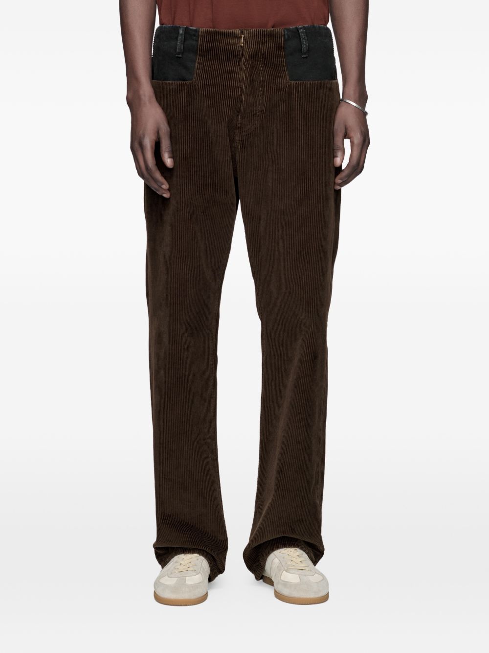 MAISON MARGIELA Pantaloni in velluto a coste marroni in cotone 