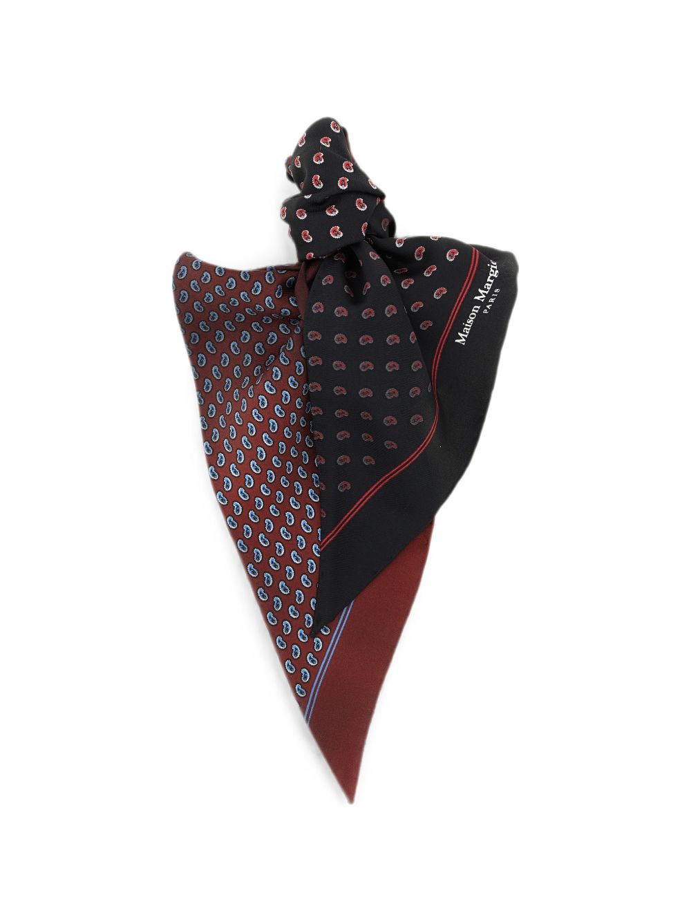 MAISON MARGIELA Sciarpa foulard a doppio tessuto con logo all-over 