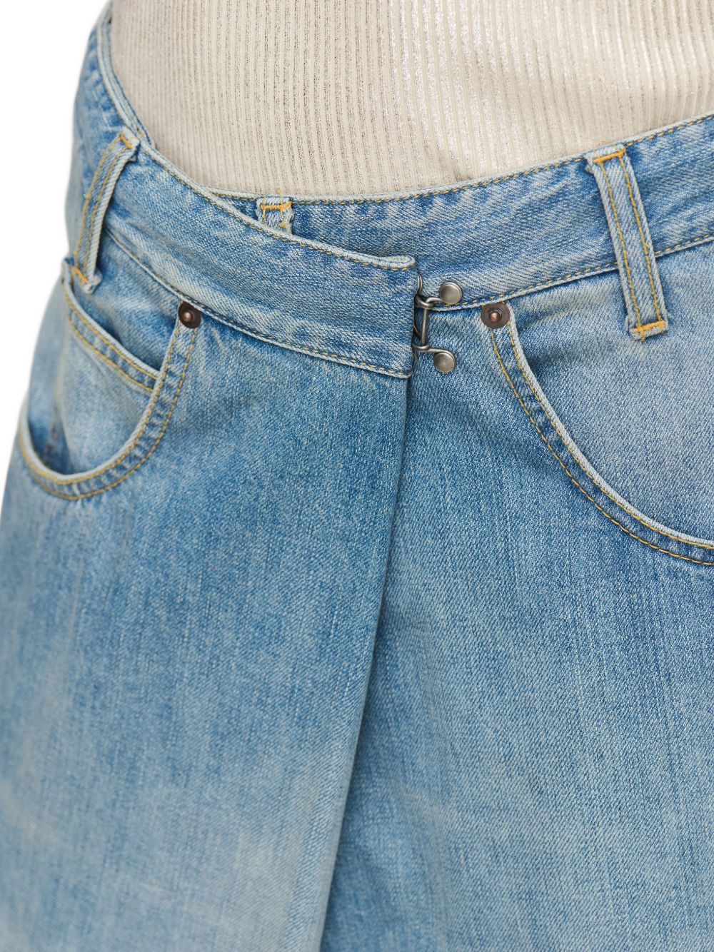 MAISON MARGIELA Jeans wide-leg in denim blu délavé 