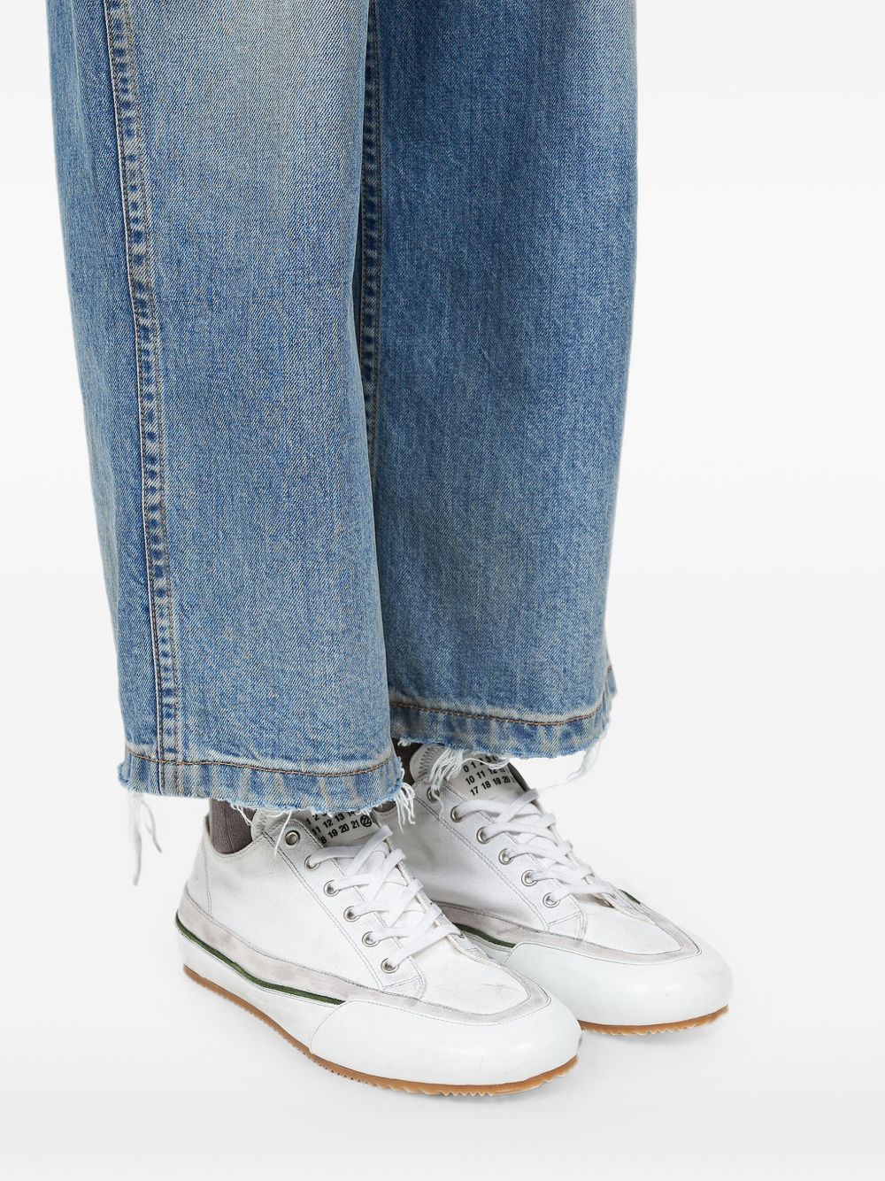MAISON MARGIELA Sneakers Traveler in pelle e tessuto bianche 