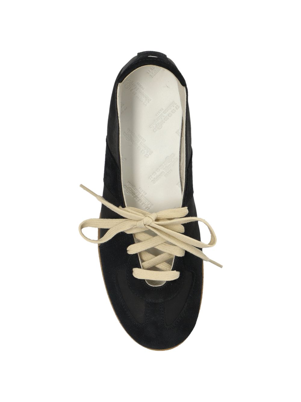 MAISON MARGIELA Sneakers ballerina nere con dettagli in suede e lacci 
