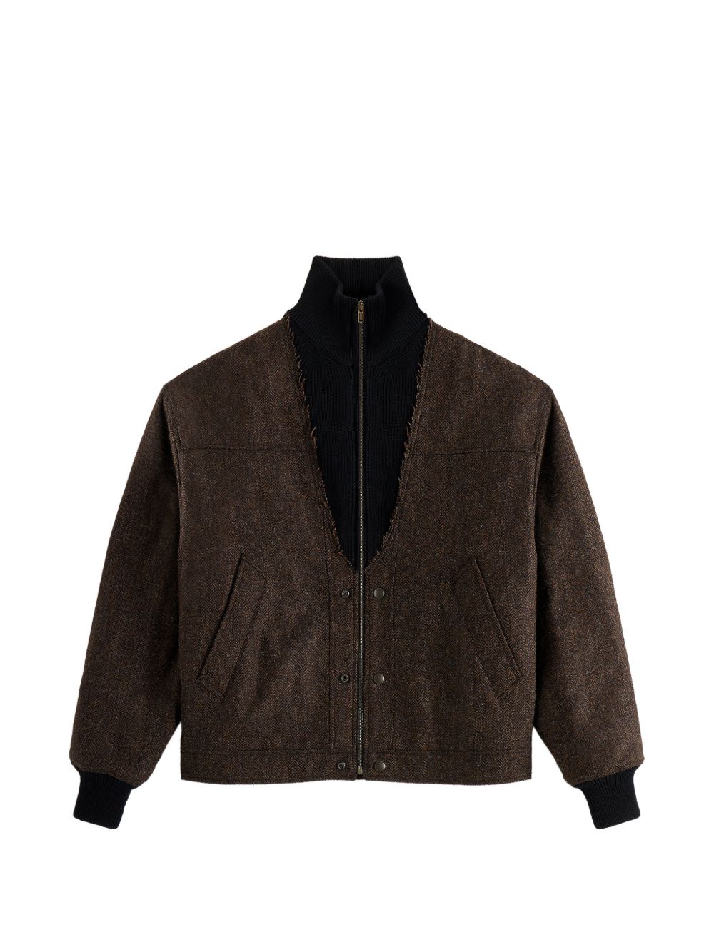 MAISON MARGIELA Giacca in Lana Spigata con Zip 