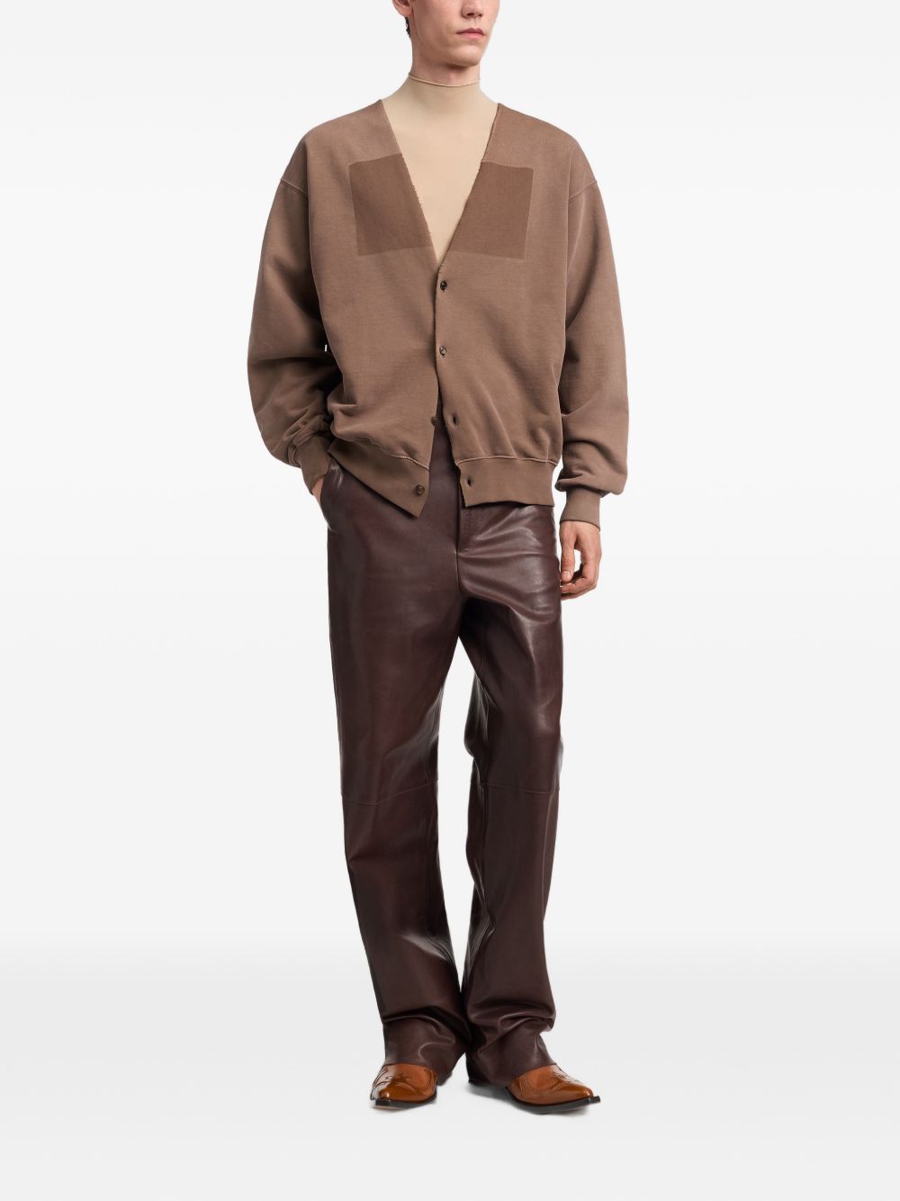 MAISON MARGIELA Cardigan in felpa di Cotone con Scollo a V 