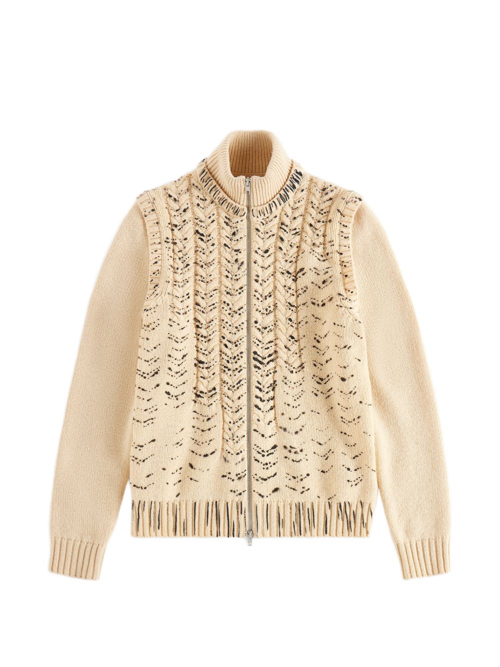 MAISON MARGIELA Cardigan con Zip e Stampa Ink-Print 