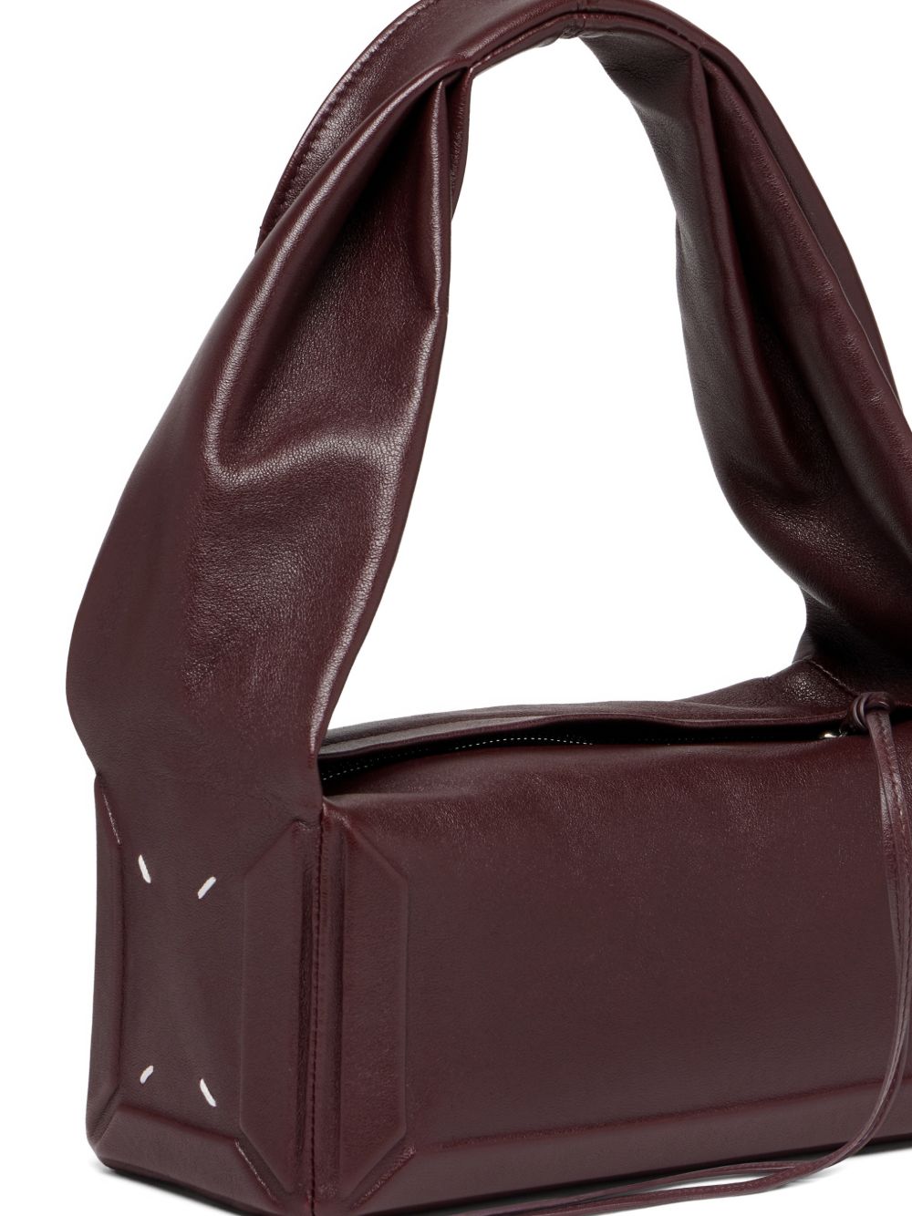 MAISON MARGIELA Borsa a spalla in pelle con manico strutturato marrone 