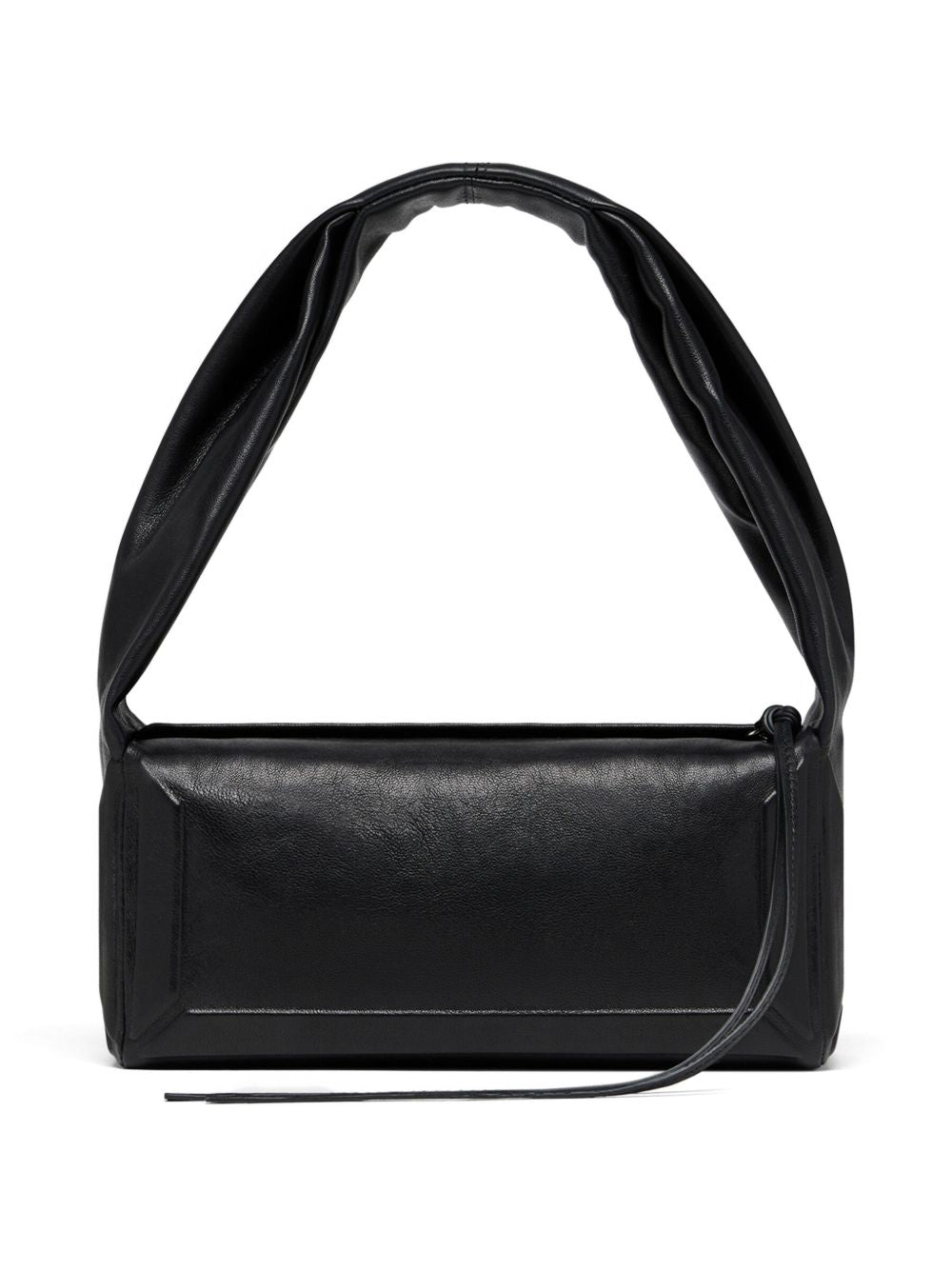 MAISON MARGIELA Borsa a spalla in pelle nera con manico strutturato 