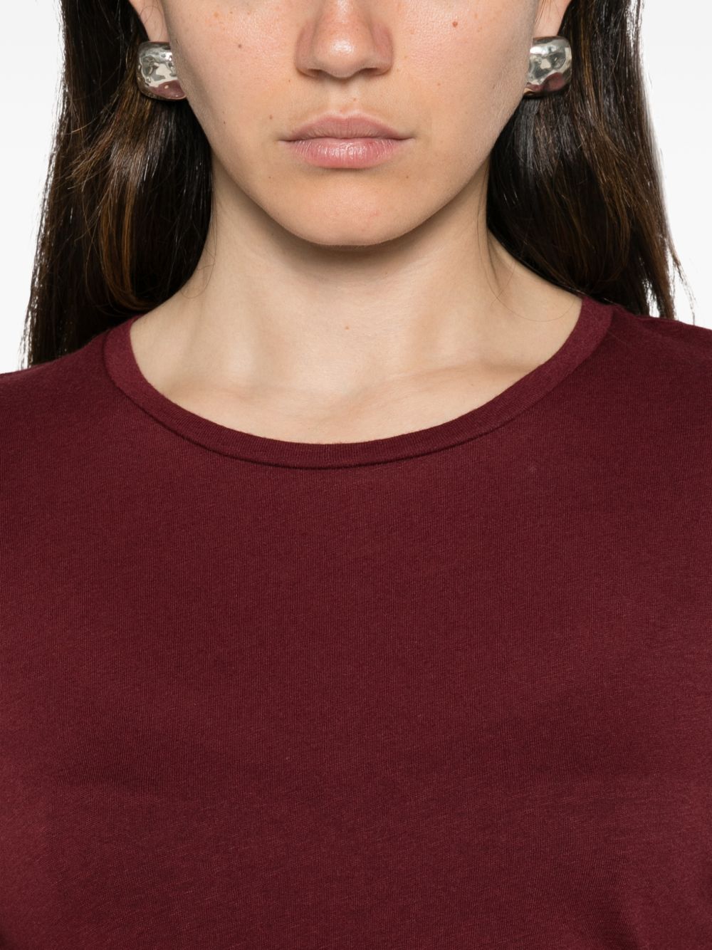 MAJESTIC FILATURES T-shirt a maniche lunghe girocollo in cotone misto cashmere 