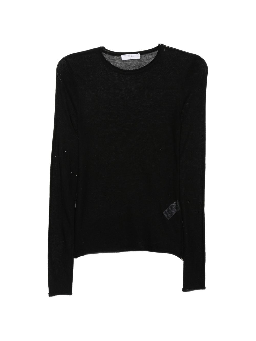 MAJESTIC FILATURES Maglia girocollo nera 100% lana 