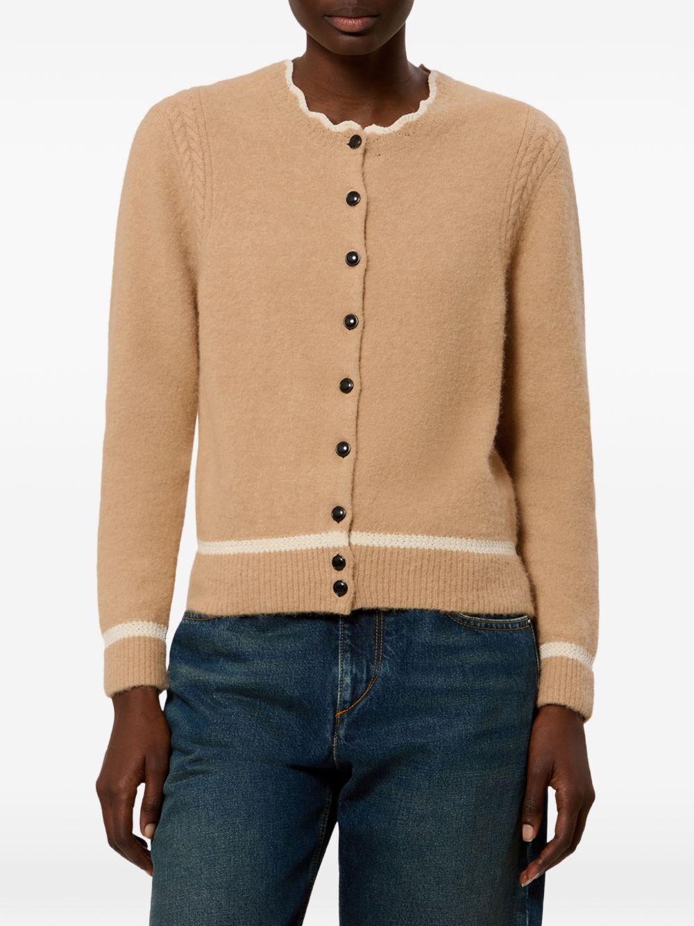 MARANT ETOILE Cardigan Naia in baby alpaca color cammello 