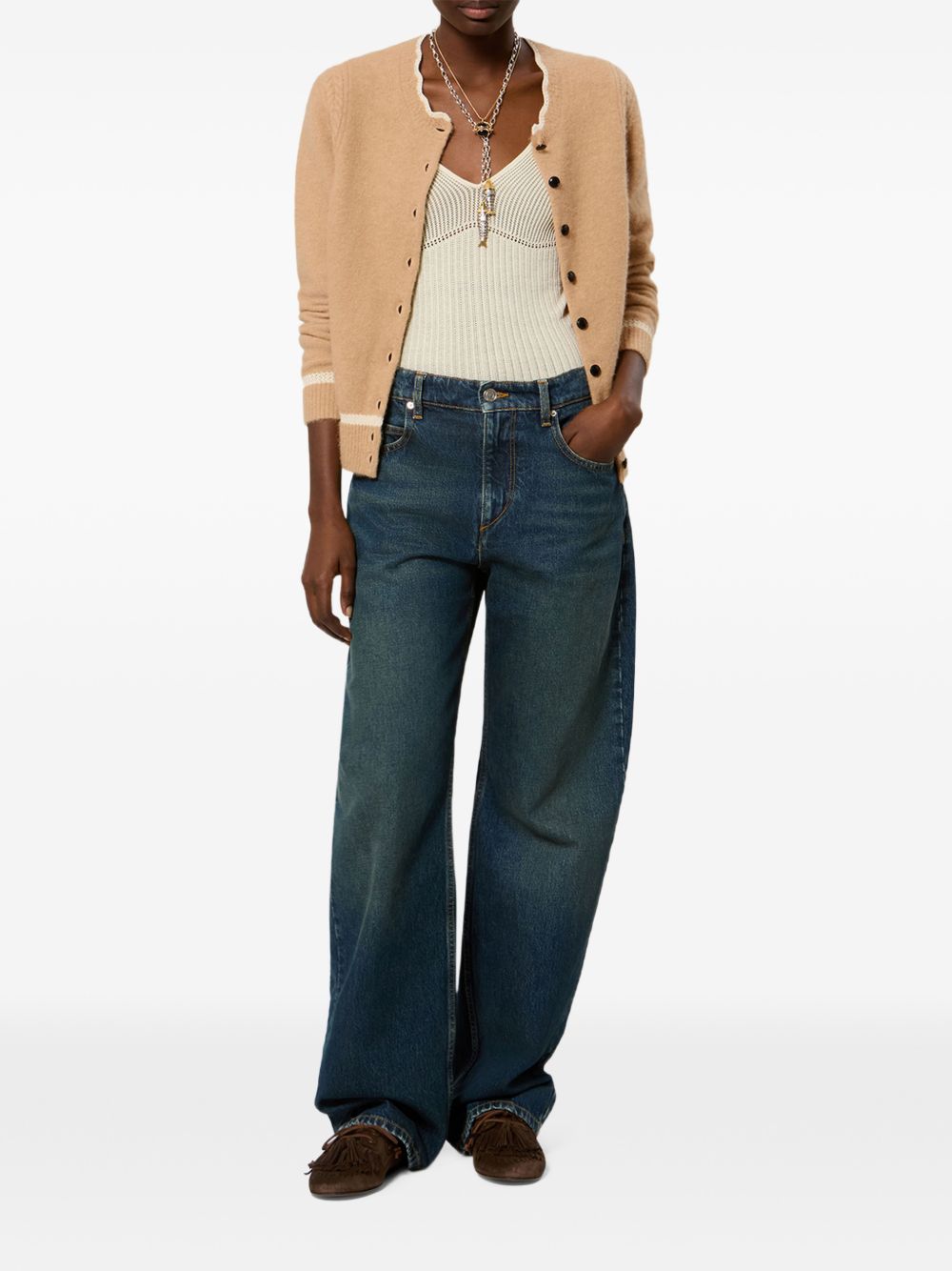 MARANT ETOILE Cardigan Naia in baby alpaca color cammello 