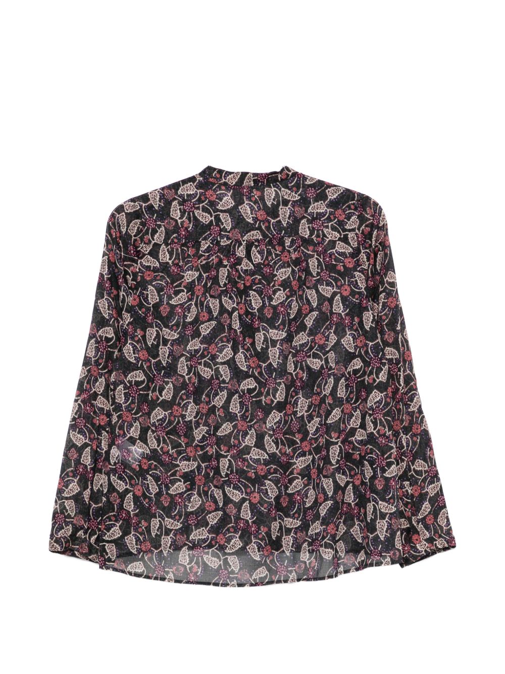 MARANT ETOILE Camicia nera con fantasia colorata a maniche lunghe 