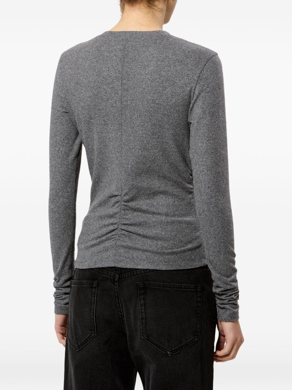 MARANT ETOILE Maglia Delesa grigio mélange in jersey di lana 