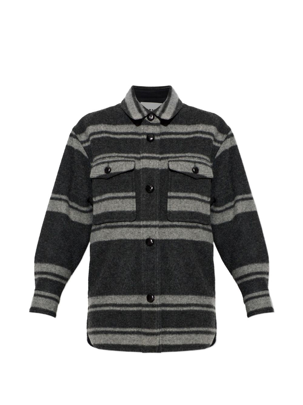 MARANT ETOILE Cappotto a camicia Harveli grigio a righe 