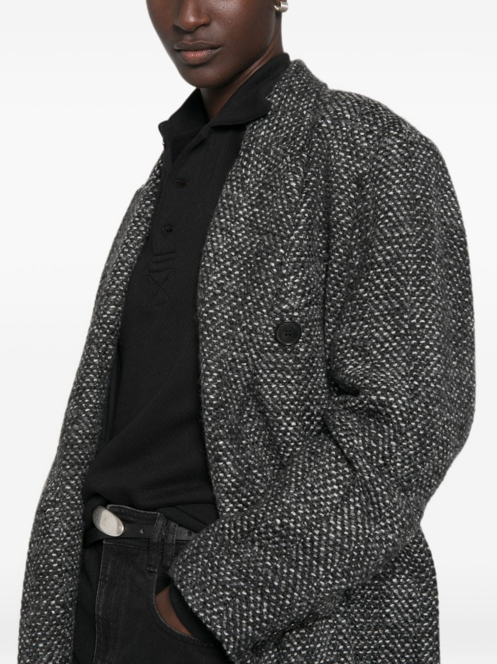 MARANT ETOILE Cappotto Pilda in lana spigata 