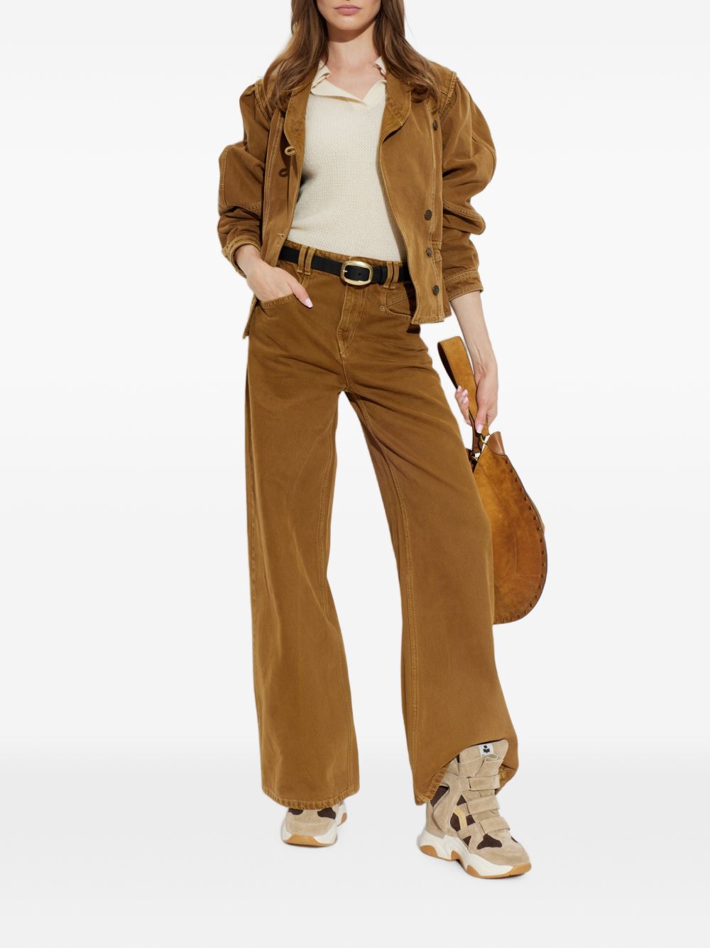 MARANT ETOILE Polo Nathalie avorio in misto alpaca 