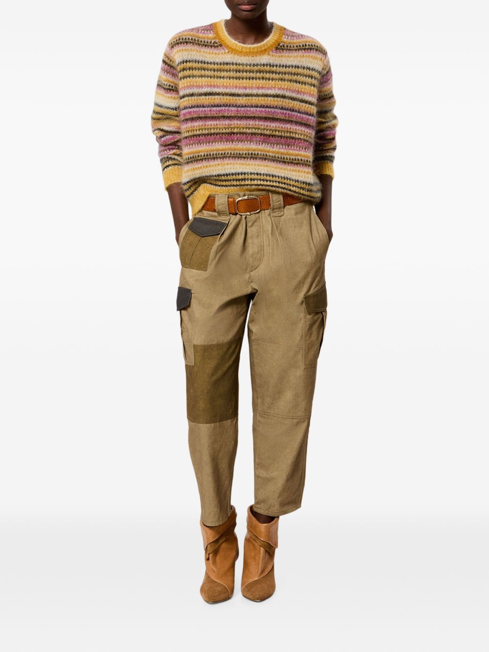 MARANT ETOILE Maglione Morine in mohair e lana a righe multicolori 