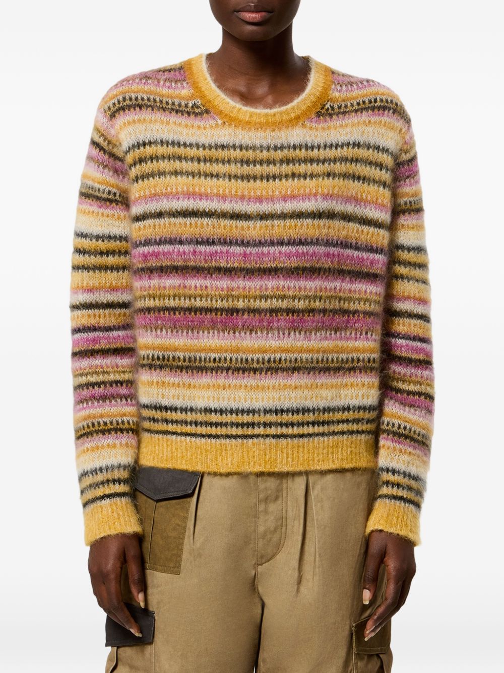 MARANT ETOILE Maglione Morine in mohair e lana a righe multicolori 