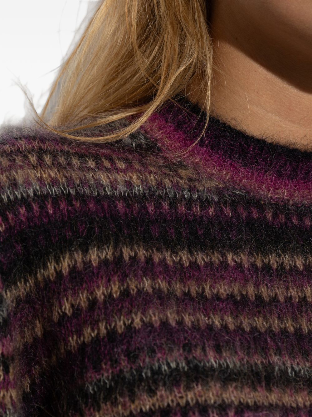 MARANT ETOILE Maglia girocollo in lana a righe multicolore 