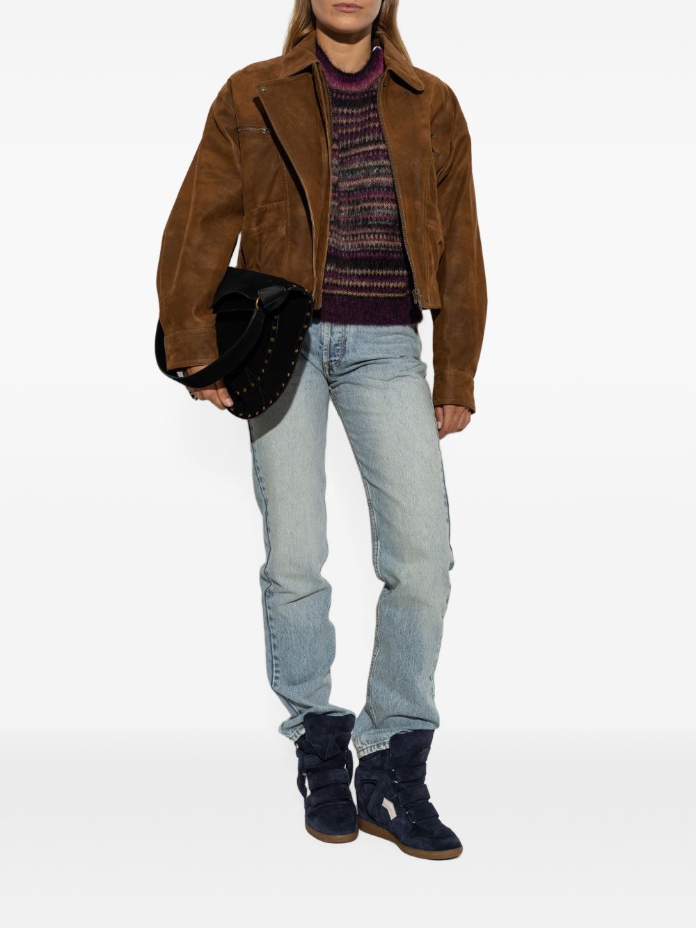MARANT ETOILE Maglia girocollo in lana a righe multicolore 