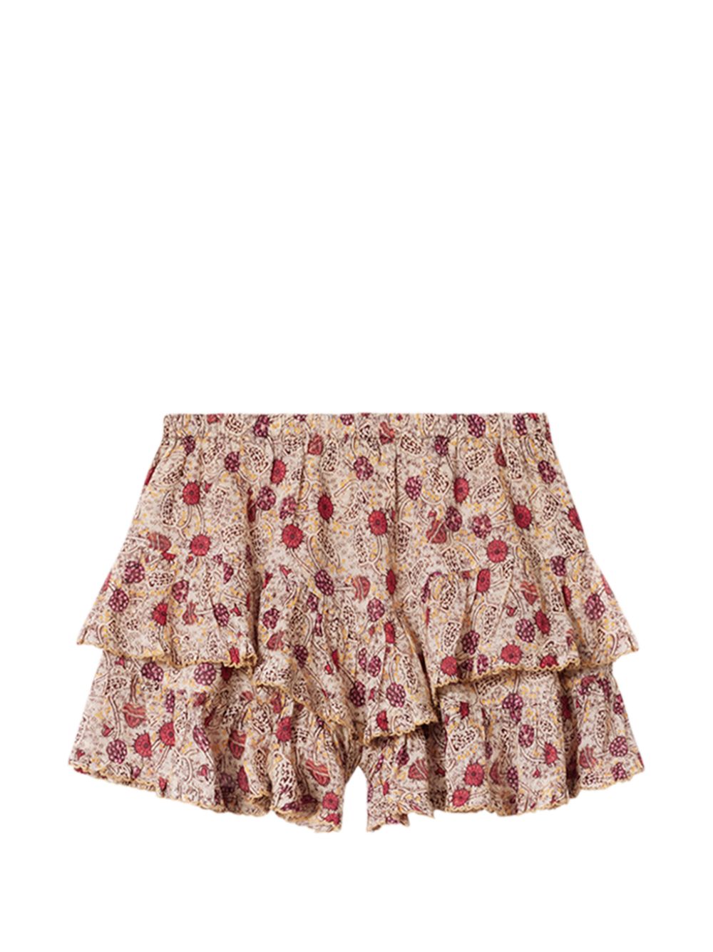 MARANT ETOILE Shorts rosa in fresco cotone con fantasia floreale 