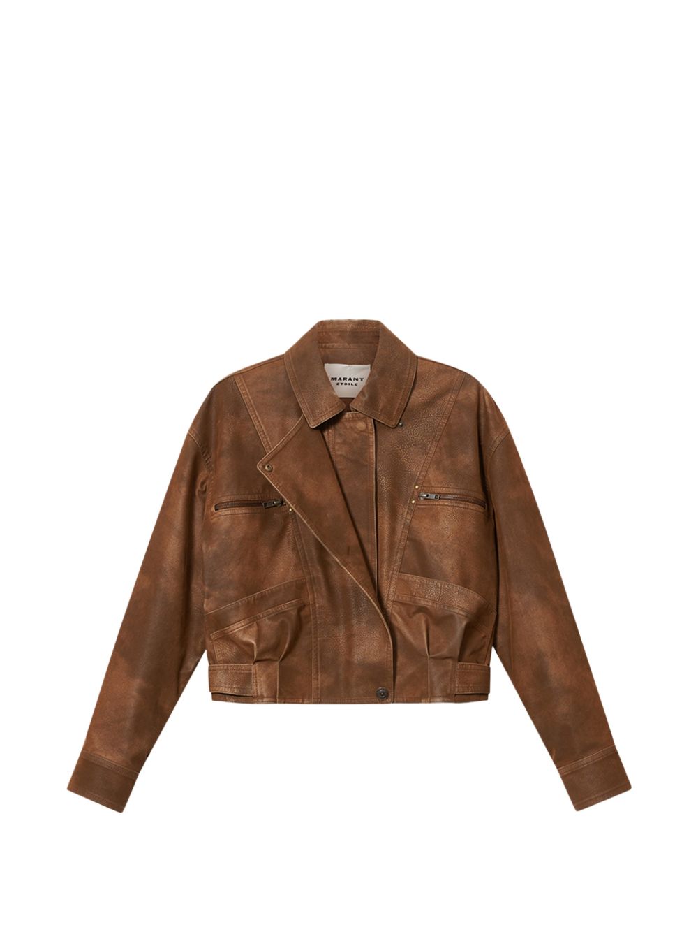 MARANT ETOILE Giacca biker marrone effetto suede 