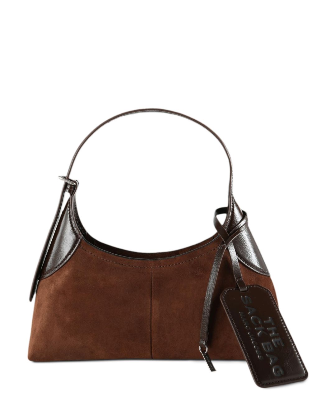 MARC JACOBS Borsa rettangolare THE SACK BAG in pelle scamosciata marrone 