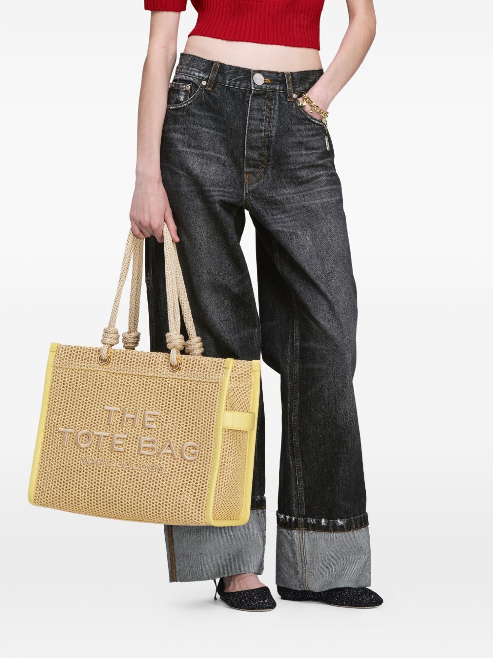 MARC JACOBS Borsa The Woven Rope Small in corda intrecciata con logo 