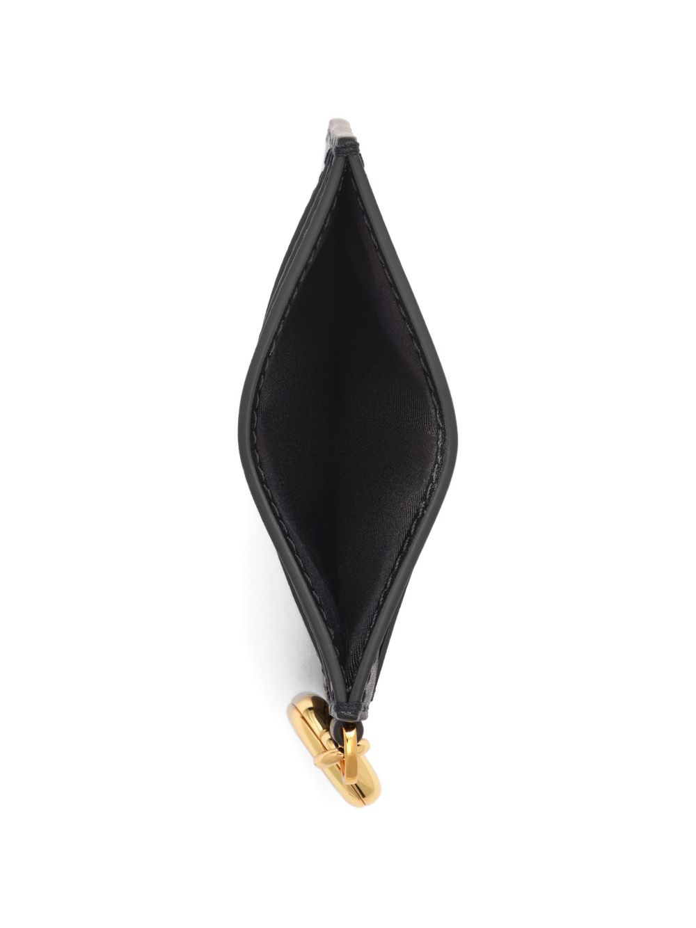 MARC JACOBS Portacarte nero in pelle con charm dorato 