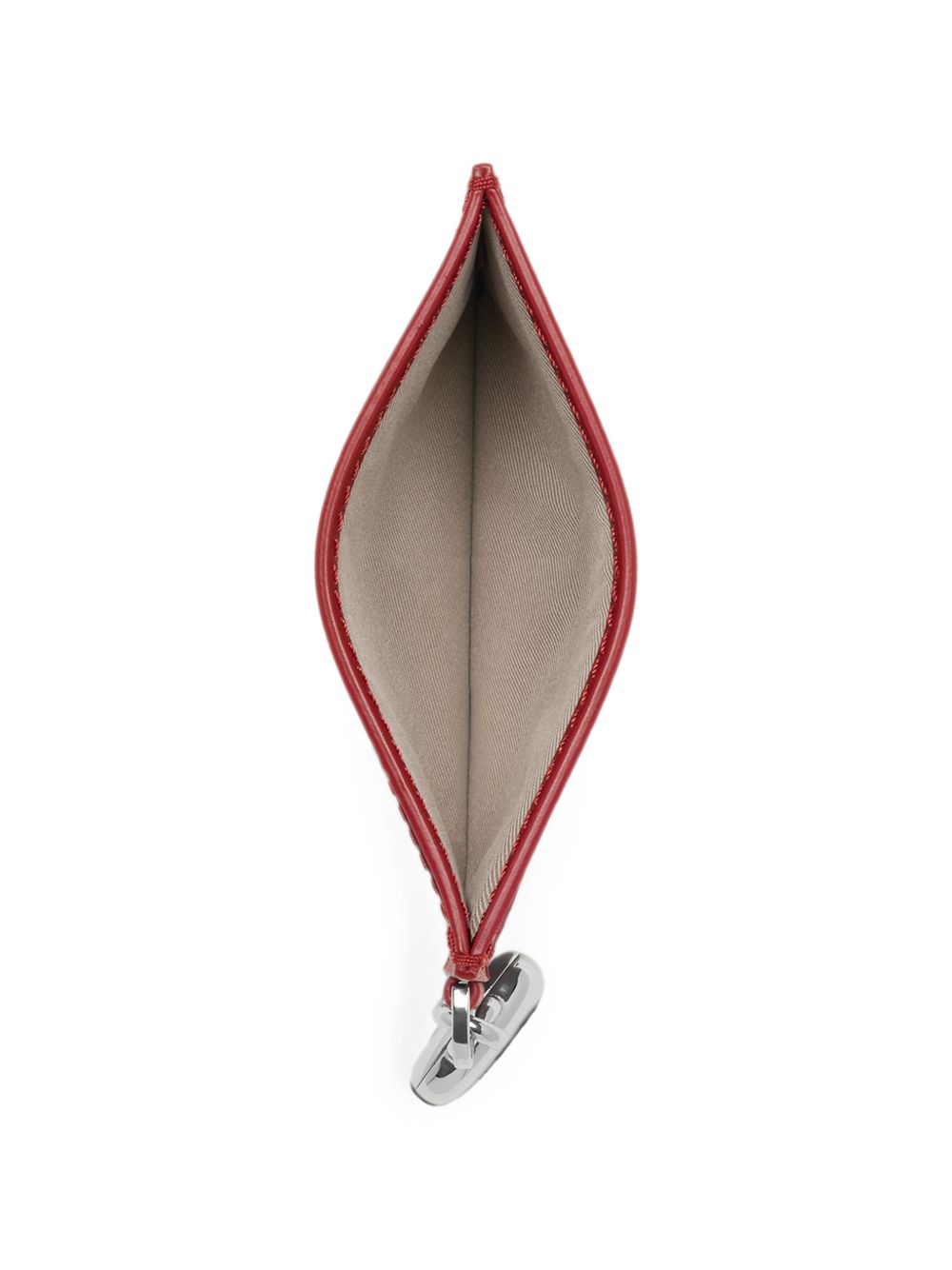 MARC JACOBS Portacarte rosso in pelle con charm argentato 
