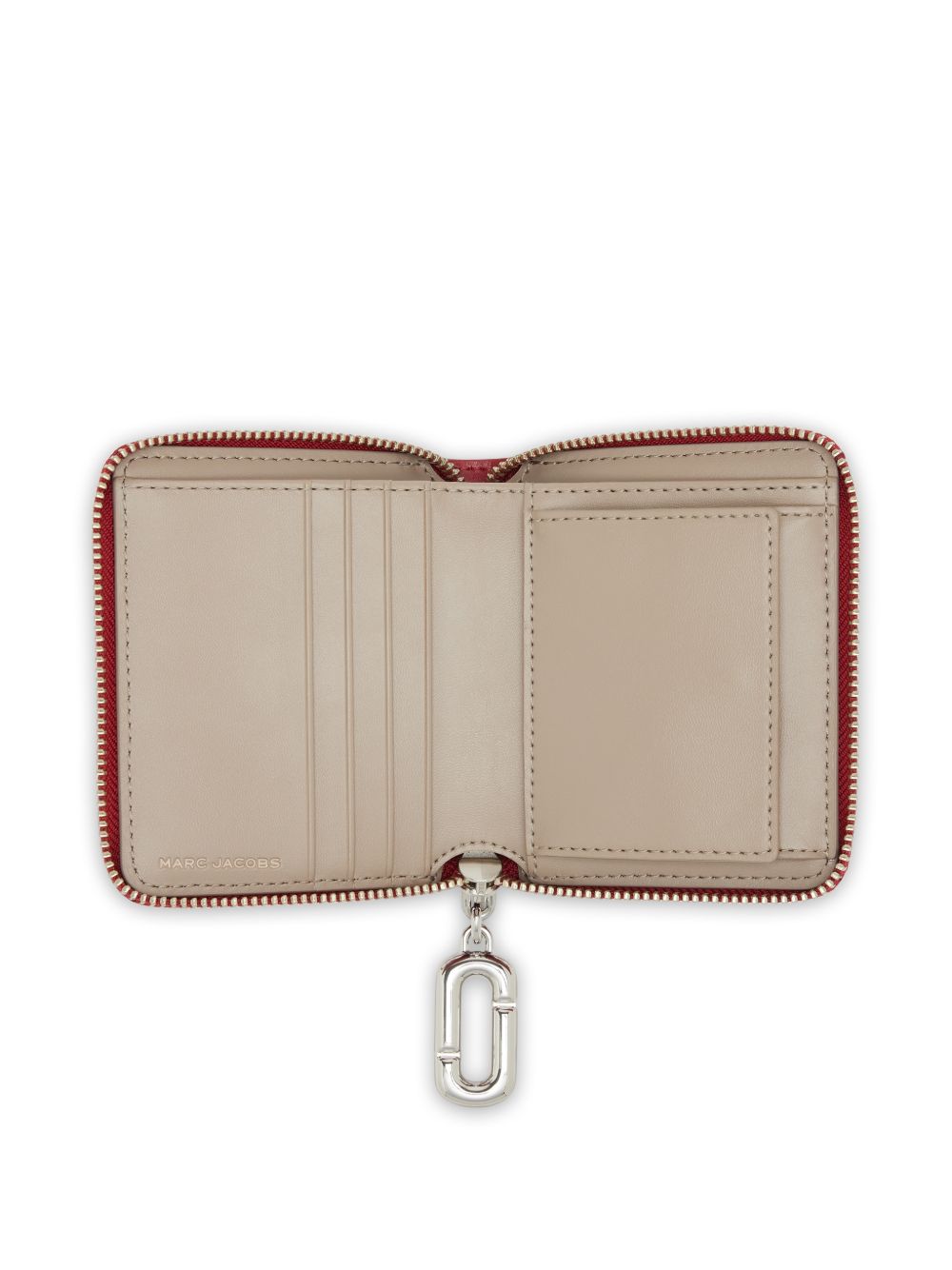 MARC JACOBS Portafoglio rosso in pelle con charm argentato 