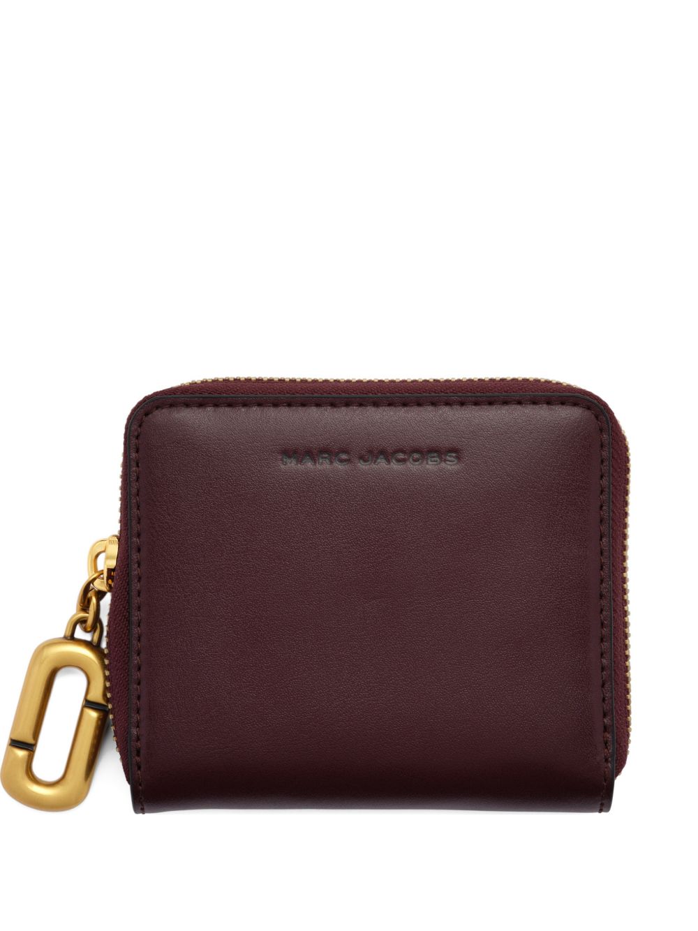 MARC JACOBS Portafoglio marrone in pelle con logo impresso 