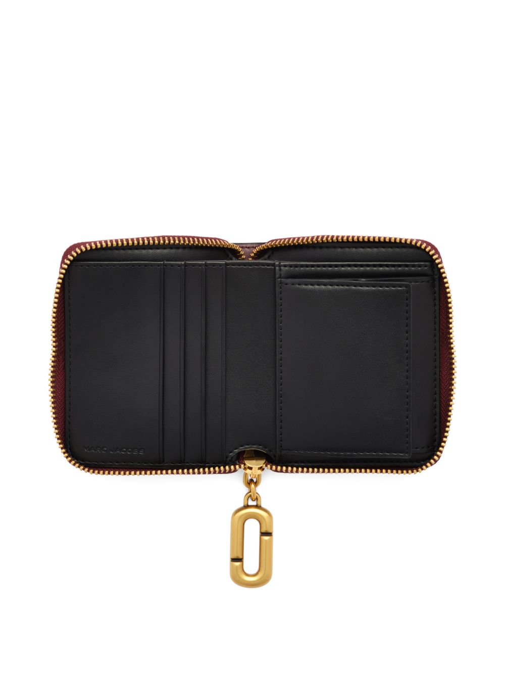 MARC JACOBS Portafoglio marrone in pelle con logo impresso 